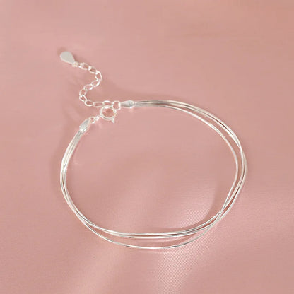 925 Sterling Silver Hollow Heart Bracelets for Women Girls Vintage