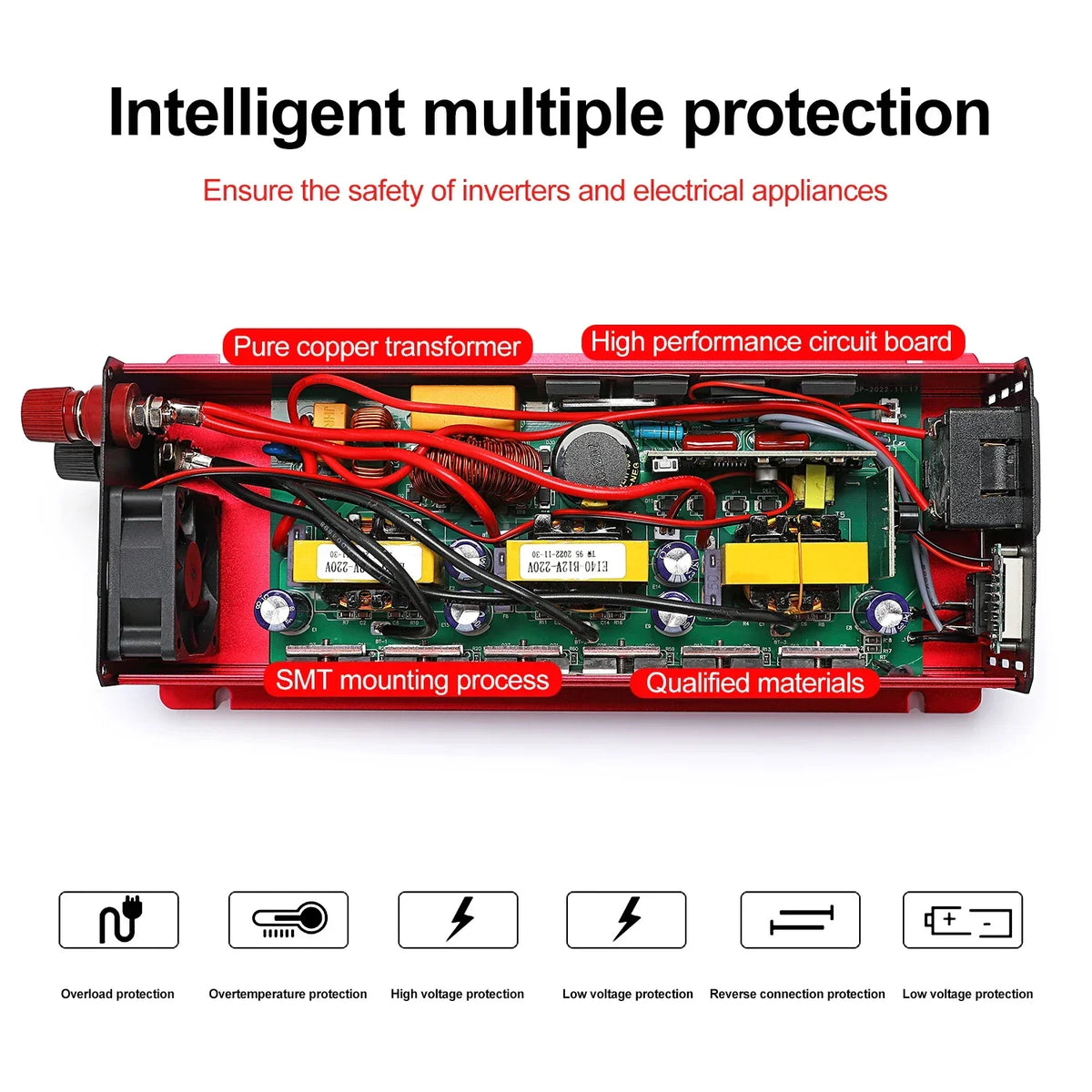 3000W Pure Sine Wave Inverter 12v 24v~ 220V 110V 2000W 1000W Converter Power Supply DC AC VoltageAdapter Module Transmission