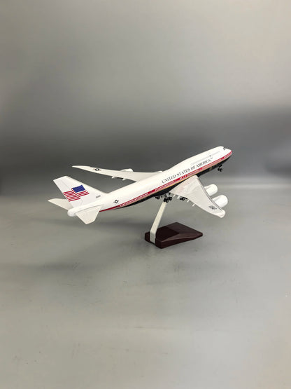 New 47cm Large Scale American Air Force One B747 Airplane Model Kit with Stand for Adult Aviation Souvenir Gift or Plane Toy