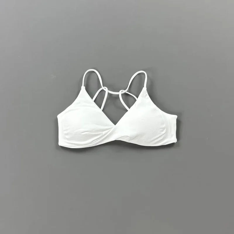 HISTELLO Vision Sports Bra Women Cross Back Seamless Yoga Bra With Removable Pads Backless Underwear Gym Running Sports Top