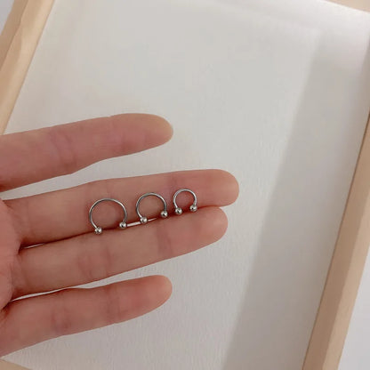 2Pcs Stainless Steel Crystal CZ Tragus Piercing Helix Studs Earrings For Women Girls Hoop Nose Ring Body Piercing Jewelry