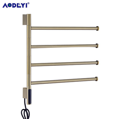 Bathroom Electric Bath Towel Warmer Heating Rotatable Dryer Shelf Rail Heated Digital Display Thermostatic Heater 110/220V