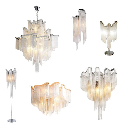 Luxury Tassels Led Pendant Lights New Gold Lustres Hanging Lamps For Ceiling Modern Decoration Home Decor For Bedroom Chandelier