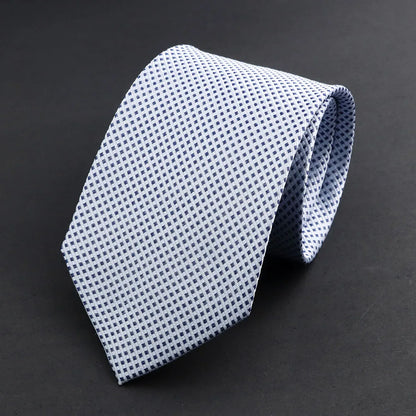 100% Silk Tie 8cm Stripe Slim Necktie Navy Blue Burgundy High Quality For Men Business Meeting Suit Dress Gravatas
