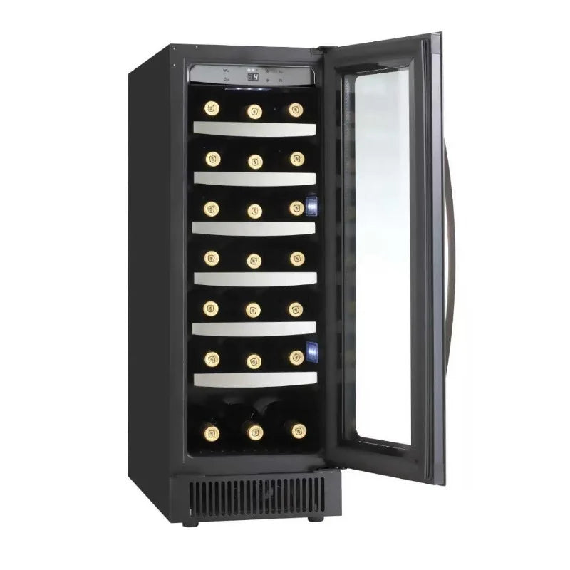 Airo OEM JG18A Automatic Temperature Controlled Wine Cooler Single Zone Matt Black Plastic Wine Cellar Fridge with Glass Door