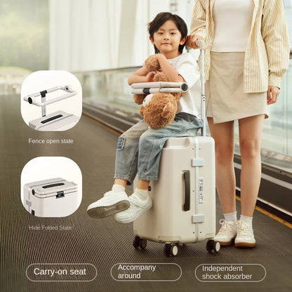 KO-KU 20 inch Carrier suitcase for children can sit and ride Aluminium Frame Travel suitcase with brake wheels 어린이캐리어