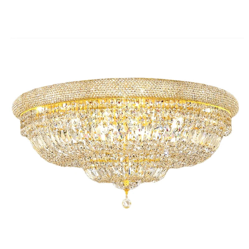 Empire Gold Crystal Ceiling lamp for staircase luxury living room lobby hallway hanging light home decor large cristal lamps