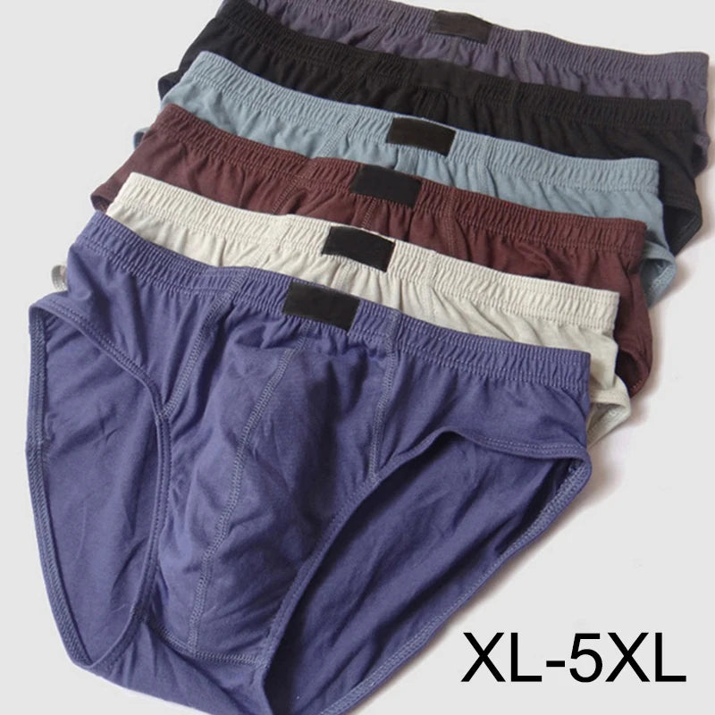 1PC Cotton Briefs Men's Comfortable Underpants Male Breathable Underwear Lingerie Panties Plue Size Xl -5XL