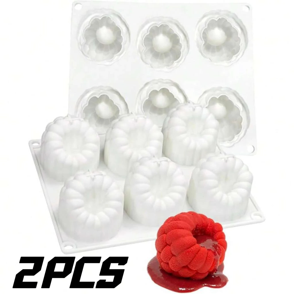 6-Cavity Raspberry Silicone Dessert Mold, Food Grade Chocolate Mousse Cake Baking Mold, Flexible Mold for Candy, Jelly&Ice Cube