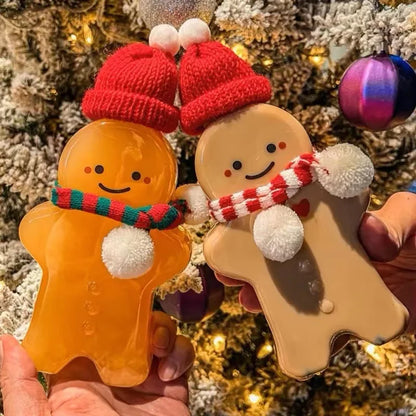 Christmas Cups Decorations 2026 Milk Tea Bottle Plastic Christmas Mug Gingerbread Man Xmas Tree Coffee Cup 2026 Christmas Gifts