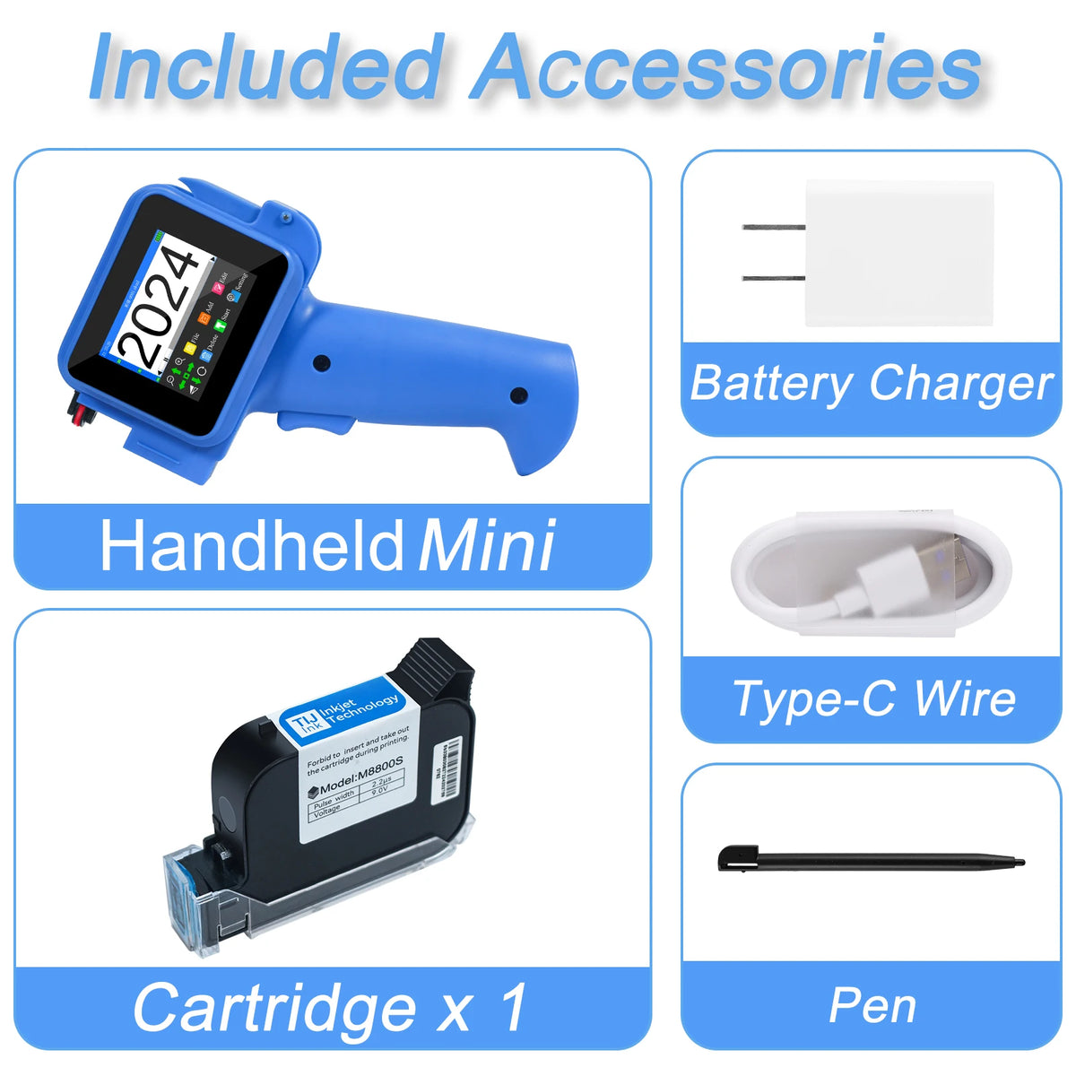 New Mini Handheld Inkjet Printer 12.7mm for QR Barcode Batch Date Number Logo Expiry Date Coding Machine Non-encrypted Portable