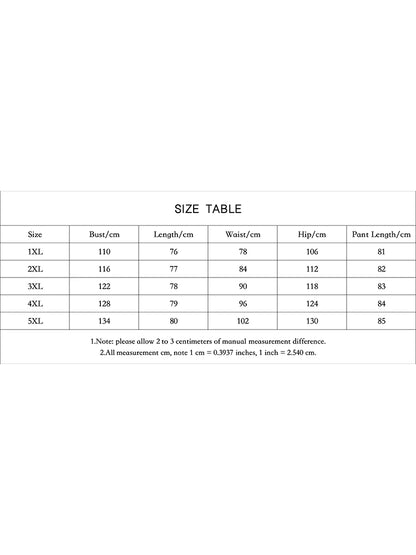 Plus Size Ladies Suit Round Neck Summer Leisure Butterfly Print Round-Neck Short-Sleeved T-Shirt Printed Pants Two-Piece Set