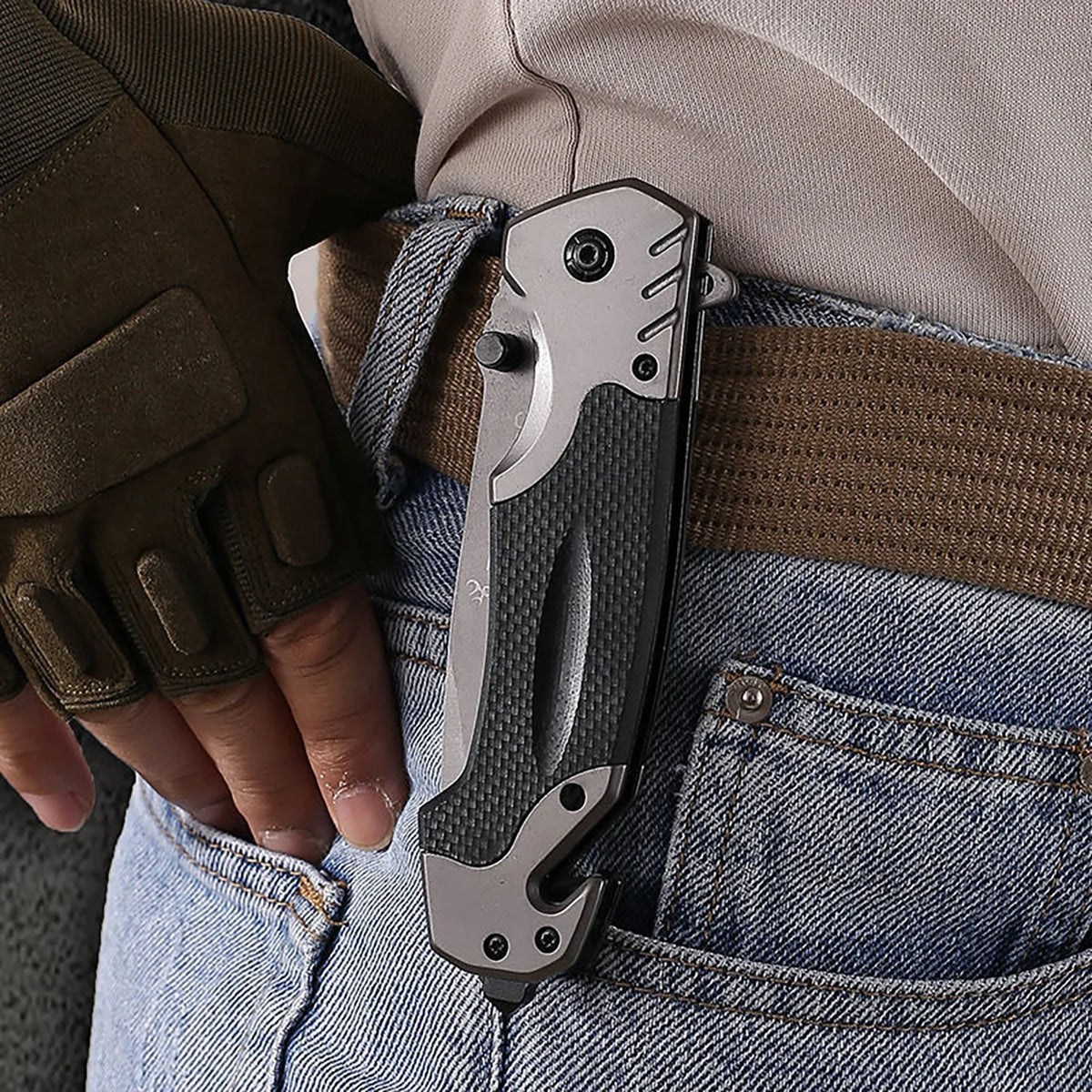 Folding Pocket Knife | Stainless Steel Blade, Plastic Handle | Camping & Outdoor Carry