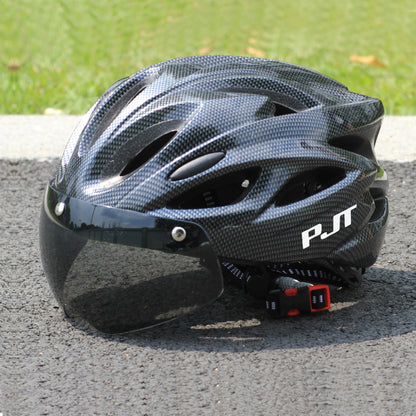 PJT Ultra-Light Magnetic Goggles Bicycle Helmet Lightweight PC Shell & EPS Foam Construction Cycling Helmet MTB Bike Helmet