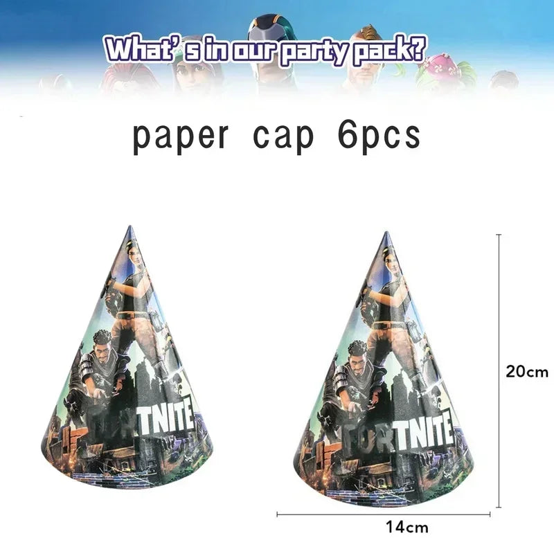 Fortnite Balloons Happy Birthday Banner Shooting Game Party Decoration Alpaca Llama Disposable Tableware Background Cake Topper