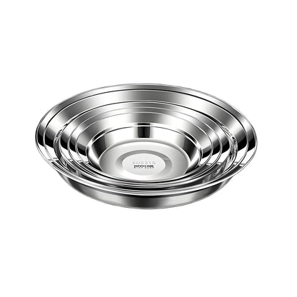 20~26cm Diameter Pure 316L Stainless Steel Plate LFGB Certified 99.9% Anti-bacterial Dinning Platter Fall Resistant Tableware