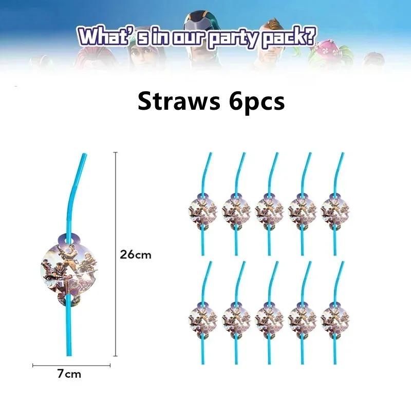 Fortnite Balloons Happy Birthday Banner Shooting Game Party Decoration Alpaca Llama Disposable Tableware Background Cake Topper