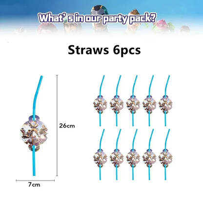 Fortnite Balloons Happy Birthday Banner Shooting Game Party Decoration Alpaca Llama Disposable Tableware Background Cake Topper