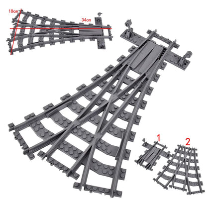 NEW City Trains Flexible Tracks Soft Straight Curved Rails Switch Building Block Creative Models Railways Toys For Kids Gifts
