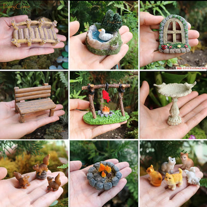 Miniature Garden Fairies Figurines Resin Mini Fairy Statue Figure Fairy Garden Ornaments Decorations Accessories