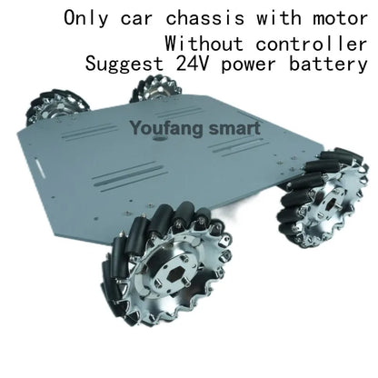 80Kg Load Robot Car Chassis With 152mm Metal Mecanum Wheel 24V Encoder Motor RC Tank Car for Arduino Programmable Robot DIY Kit