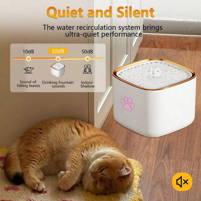 3L/101.45oz pet water fountain, suitable for cats and dogs, with automatic fountain and filter, quiet water circulation system,