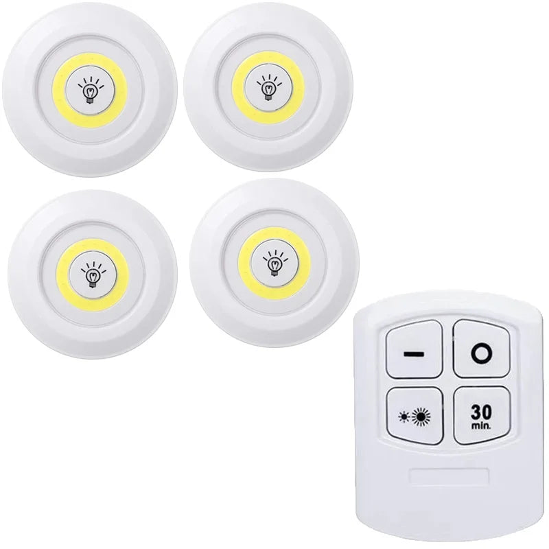 Dimmable LED Under Cabinet Light with Remote Control Battery Operated LED Closets Lights Wardrobe Bathroom Lighting Night Light