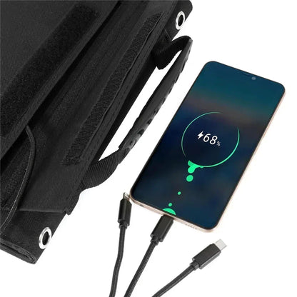 2024 New Portable Solar Panel Folding Bag USB+DC Output Solar Charger Outdoor Power Supply Mobile Phone Generator