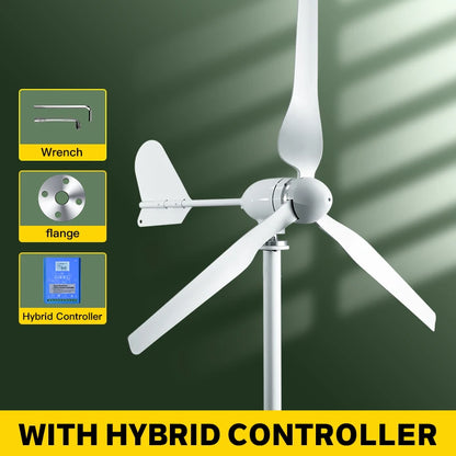 2KW 5KW Horizontal Axis Wind Turbine 12V 24V 48V 96V Wind Generator CE Certified Free Energy Low Speed Off Grid for Home Use