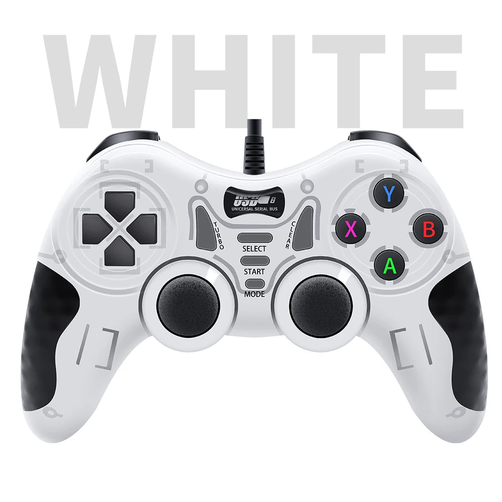 Wired Game Controller With 360° 3D Joystick For PS3/PS2/PS1/Steam/Game Console/TV/Laptop Gamepad With Vibration &Turbo Function