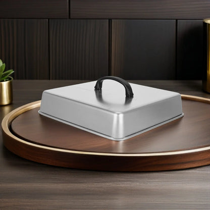 Square Basting Cover 10x10x2 Stainless Steel Grill Pan Cover Dome Cheese Melting Steaming Lid Griddle Splatter Guard