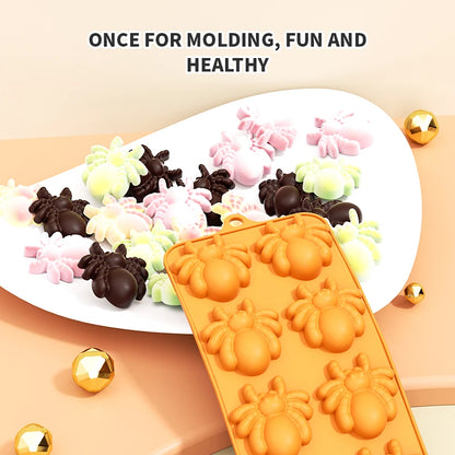 Halloween Chocolate Mold 1 Pack Spider Silicone Candy Molds Halloween Silicone Ice Mold for Jello Candle Soap Halloween Party