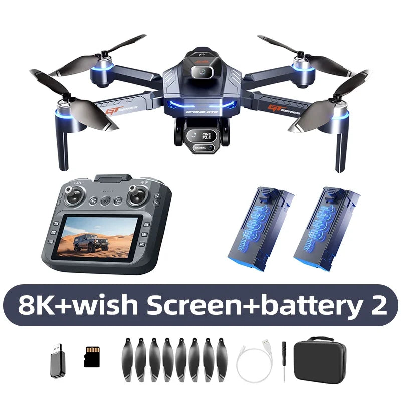 Lenovo GT8 Drone 8K Professional Dual Camera GPS FPV Brushless Motor Optical Flow Hovering Folding Quadcopter 4K RC Dron Toys