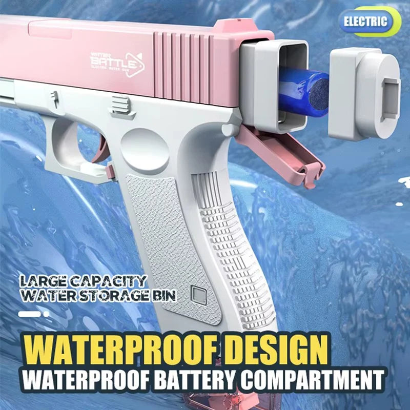Electric Water Gun Toy Rechargeable Long Range Water Blaster for Beach Pool Backyard Battles Adults Kids Summer Toy Birthday