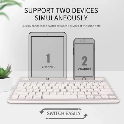 Wireless Bluetooth Keyboard Portable Ultra Thin  Desktop Laptop Keyboard Dual Channel