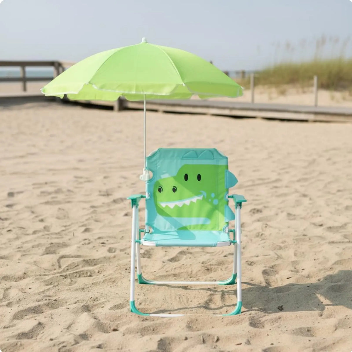 Children's Portable Chair with Sun Shade Foldable Kids Beach Chair with Umbrella Lightweight Sturdy Metal Frame for Patio