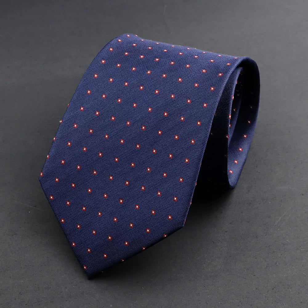 100% Silk Tie 8cm Stripe Slim Necktie Navy Blue Burgundy High Quality For Men Business Meeting Suit Dress Gravatas