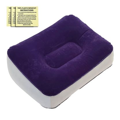 PVC inflatable flocking car foot mat outdoor elevated foot bath massage leisure foot pillow, matched with leak repair patch