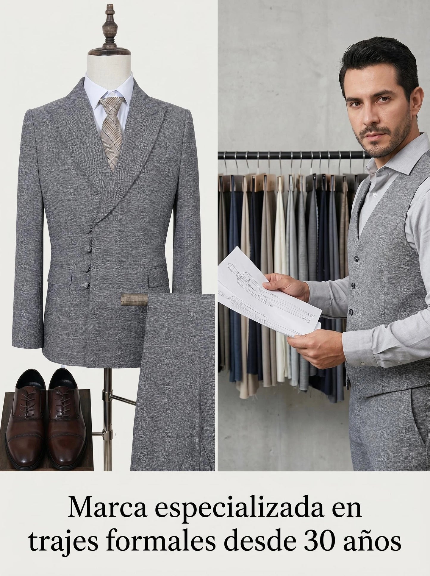 ST Cassy Elegant Men Suit for Wedding Slim Fit Double Breasted Multiple Buttons Casual Business Man 2 Piece Set Party Outfit