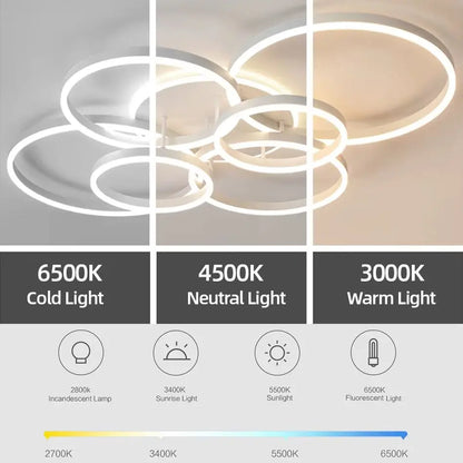 Modern Ceiling Chandelier Dimmable Ceiling Lamp LED Lights Indoor Lighting Fixtures for Home Living Study Room Bedroom Luminaire
