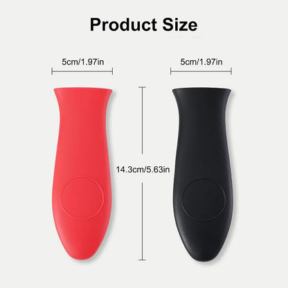 2Pcs Silicone Hot Handle Holder Pan Handle Cover Pan Handle Sleeves Heat Protector Resistant Saucepan Handle Covers For Skillets