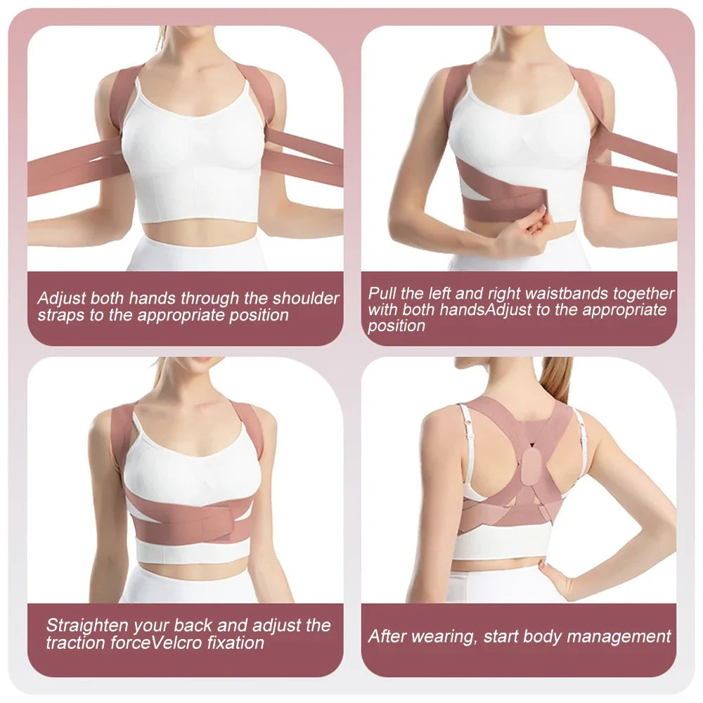 1PCS Posture Corrector Back Brace,Comfortable Shoulder Strap Hunchback Correction Belt Spine Support for Upper Back Pain