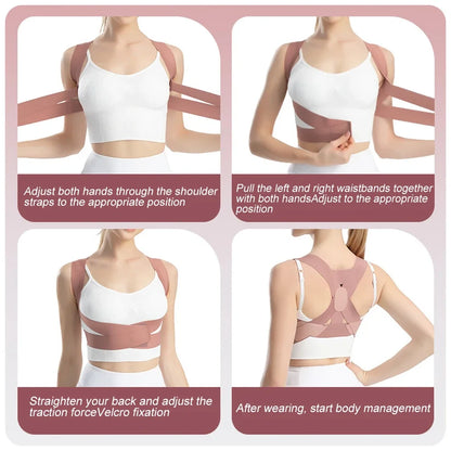1PCS Posture Corrector Back Brace,Comfortable Shoulder Strap Hunchback Correction Belt Spine Support for Upper Back Pain
