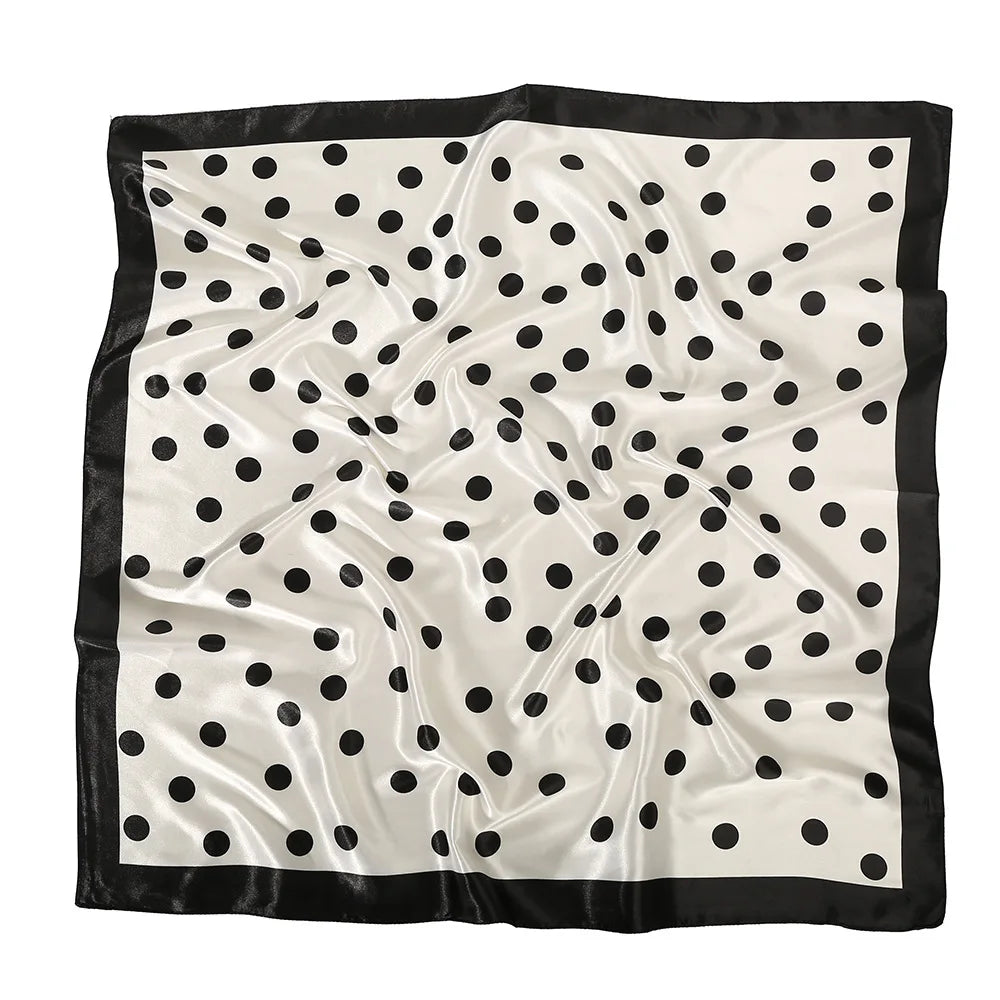 2026 Dot Print Square Scarf For Women Silk Shawl Neckerchief Female Hair Bands Head Wraps Headband Foulard Satin Hijab Bandana