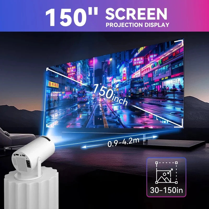 4K Mini Projector 10000 Lumens LED 1080P WiFi Bluetooth Ultra HD Portable Home Theater