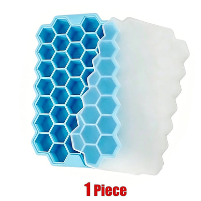 Honeycomb Ice Cube Trays with Lid Silicone Ice Cube Tray 37 Grids Reusable Ice Molds Ice Cube Mould for Coffee Whiskey Cocktails