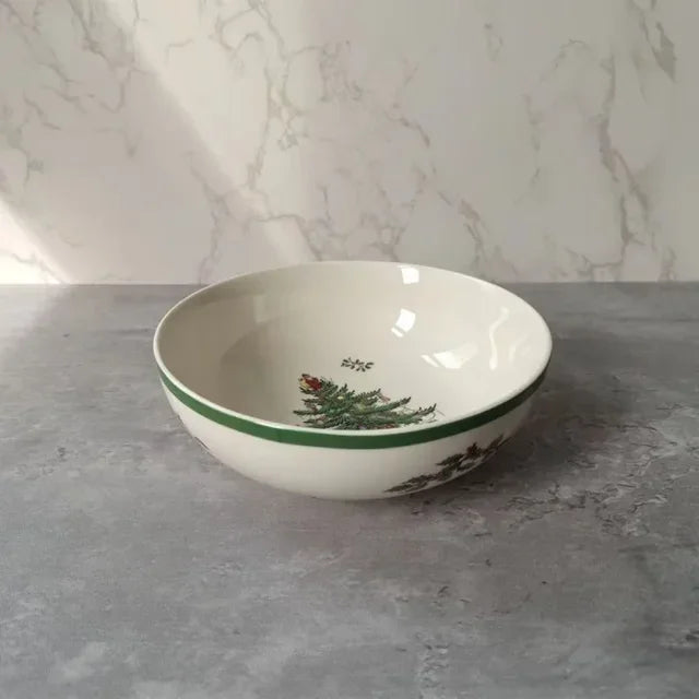 Holiday-themed Christmas Ceramic Plates Cutlery Sets Dinner Plates Bowls Soup Plates Mugs Coffee Cups Saucers Sets