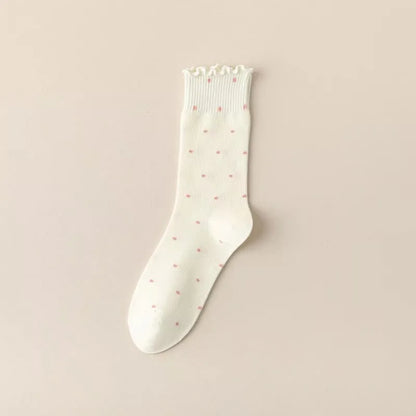 Ruffle Socks Women White Black Frilly Lolita Style Japanese Maiden Cute Kawaii Cotton Harajuku Princess Crew Socks Calcetines