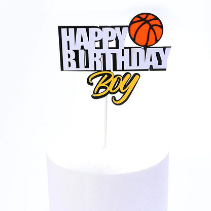 Football Cake Topper Boy Girl Soccer Happy Birthday Cupcake Toppers Party Dessert Wedding Decoration Baby Shower Baking Supplies