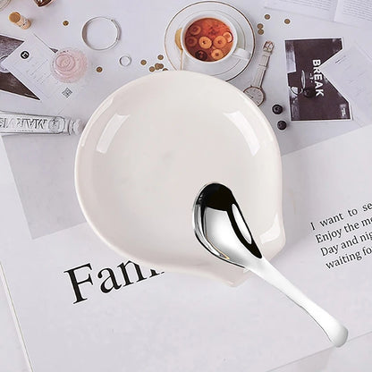 Multipurpose Ceramic Spoon Rest Pad White Spoon Holder Spoon Holder Kitchen Utensils Tableware Spoon Holder Spoon